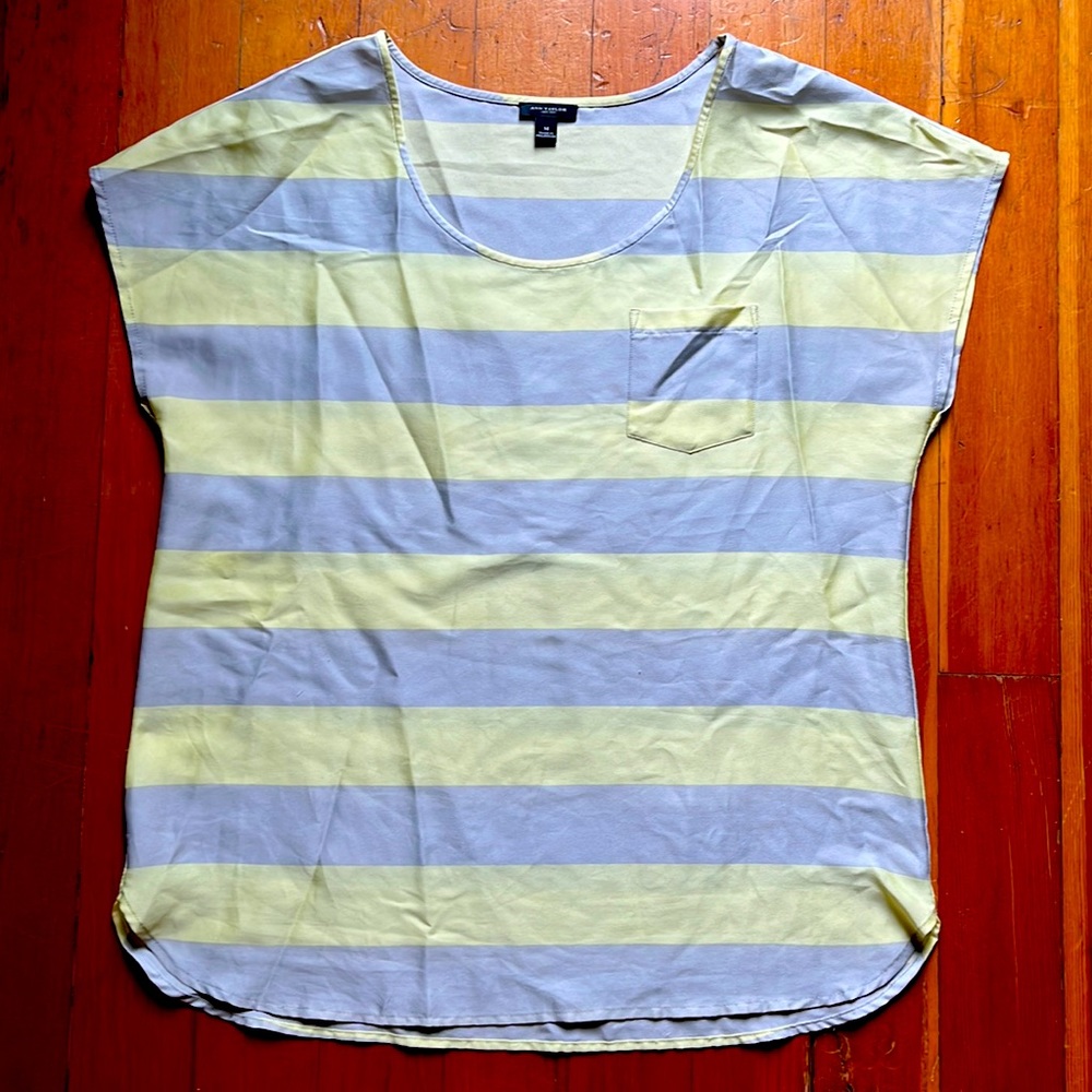 Anne Tayler cap sleeve breezy stripe top